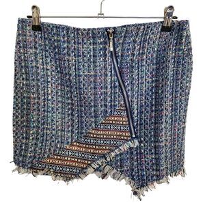 NWOT Endless Rose Tweed Frayed Hem Pencil Mini Skirt Size Juniors Medium